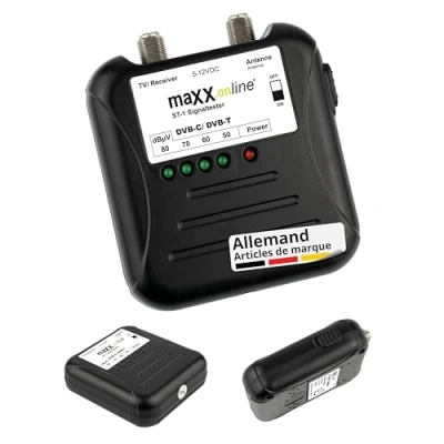 Image de maxx.onLine testeur de signaux DVB T2/DVB C, mesurer le signal d&#039;antenne, vérifier l&#039;intensité du la télévision par câble, câble analogique/numérique