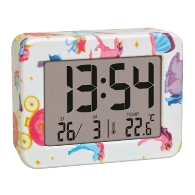 Image de TFA Dostmann Mini réveil numérique pour Enfants Unicorn, 60.2044.41, Horloge de Chevet à Piles avec Date et thermomètre intérieur, Voyage, Petit