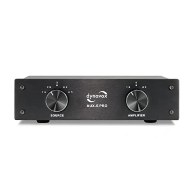 Image de Dynavox AUX S Pro, possibilité de Commuter Entre 5 entrées Sources stéréo (Platine CD, DVD, Radio etc...), 2 Sorties amplificateurs (stéréo, Surround), Noir