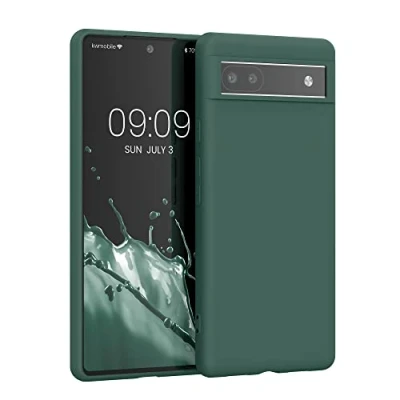 Image de kwmobile Housse Compatible avec Google Pixel 6a Coque de téléphone Protection Souple en Silicone Vert Sapin