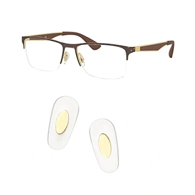 Image de Plaquette de nez rechange à clipser 14 mm pour lunettes soleil Ray Ban Aviator RB3025, jaune, Taille Unique (Or)