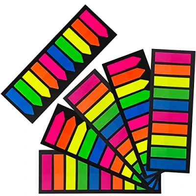 Image de Mesybveo 6 ensembles 1200 pièces Marque Page Adhesif Index Notes Autocollantes, d&#039;Index Marque, autocollantes de Colorées, pour Lire Des Notes, Classer Documents(10 Couleurs)
