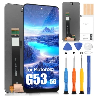 Image de ARSSLY Écran LCD pour Motorola G53 5G Display Moto XT2335 2 tactile Digitazer Full Assembly Remplacement avec Réparation Kit (Noir)