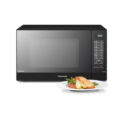 Image de Panasonic NN GT46KBSUG Four à Micro ondes et Gril avec Plateau Tournant, 31 litres, Aacier Inoxydable, 1000 W, GrilL 1100 24 Programmes Auto, Écran LCD, Capteur Genius, Menu Junior, Noir
