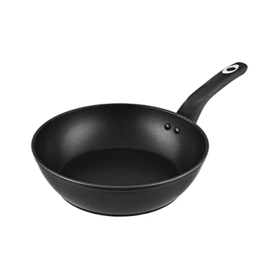 Image de Venga! Poêle à frire, 24 cm de diamètre, capacité 2,2 L, revêtement antiadhésif, va au lave vaisselle, poignée ergonomique douce toucher, noir/argent, VG PAN 3010
