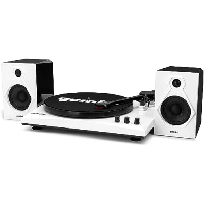 Image de Gemini TT 900 Noir/Blanc Platine vinyle à entraînement par courroie 3 vitesses (33 45 78 trs/min) Bluetooth Arrêt automatiqu