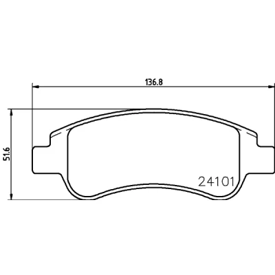 Image de HELLA 8DB 355 011 521 Jeu de plaquettes frein non préparé pour indicateur d&#039;usure avec vis d&#039;étrier accessoires CITROËN: C3 II