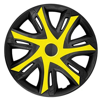 Image de NRM Enjoliveurs 4 Pieces 15 Pouces Jaune/Noir