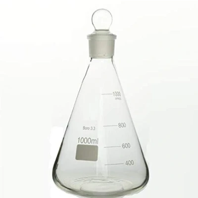 Image de Rocwing Erlenmeyer conique gradué en verre borosilicate 3.3 avec arrêt (1000 ML 29/32)