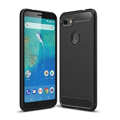 Image de Cruzerlite Coque Google Pixel 3a XL, Carbon Fiber Texture Design &amp; Leather Back Cover Anti Scratch Shock Absorption Case for XL (Black)