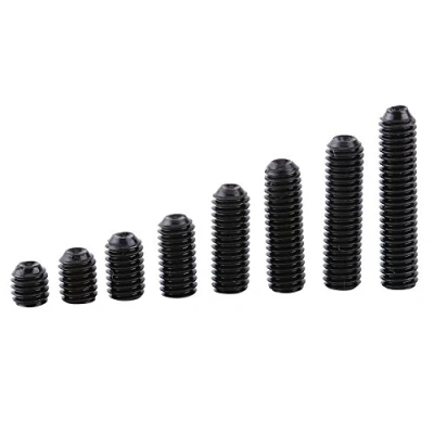 Image de Pack de 200pcs M3 Écrous Hexagonaux en Acier au Carbone Hex Grub Vis Set Tasse Point Machine Assortiment Kit