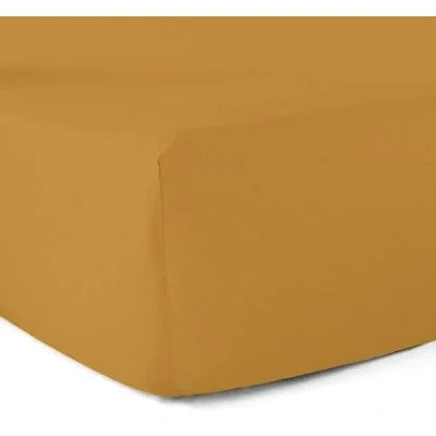 Image de Drap Housse 100% Coton 57 Fils Safran 140 x 190 cm Bonnet 30