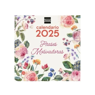 Image de Finocam Calendrier mural 30 x cm pour écrire 2025 mois vue janvier décembre (12 mois) Phrases motivantes espagnoles
