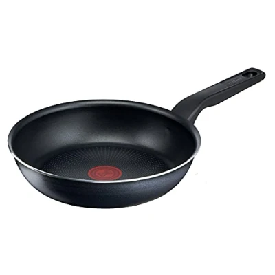 Image de Tefal poêle à frire C38504 XL Force 24 cm revêtement antiadhésif durable robuste signal thermique fond de diffusion forme extra large aluminium poignée noir