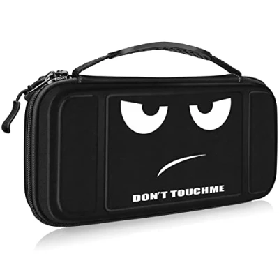 Image de FINTIE Etui pour Nintendo Switch/Switch Modèle OLED Sacoche de Rangement Zippée Anti Choc Housse Transport en EVA, Voyage Console avec 10 Emplacements Cartes Jeu, Don&#039;t Touch