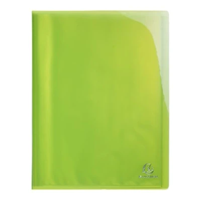 Image de Exacompta 85673E Porte vues Idérama couverture polypro brillante et pochettes interieures lisse haute transparence 20 40 coloris vert anis