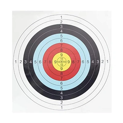 Image de 10 Pièces/Ensemble Papier Cible De Tir à l&#039;arc, 60x60 Cm Anneau Complet Flèche Arc Pratique l&#039;arc Taille Unique
