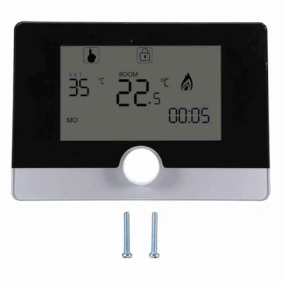 Image de Contrôleur de Température et humidité Régulateurs Thermostat programmable numérique pour système Chauffage chaudière Murale (Noir)