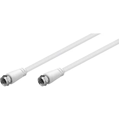 Image de GOOBAY Câble d`antenne Satellite blindé Classe A+ avec 3 Prises F et connecteurs Blanc 95 DB 10 m