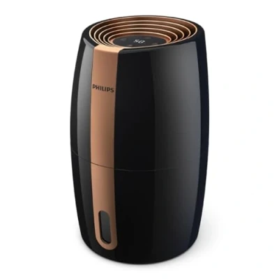 Image de Philips 2000 Series Humidificateur d&#039;Air, Jusqu’à 32 m², Taux d’humidification de 200 ml/h, Jusqu&#039;à 99% bactéries en Moins, Réglages d&#039;humidification Automatiques, Noir (HU2718/10)