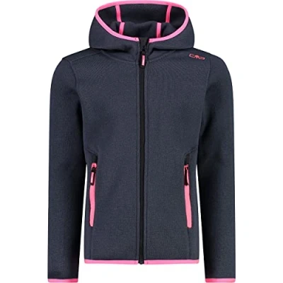 Image de CMP Veste Knit Tech pour enfant avec capuche fixe, Baiser bleu rouge, 116