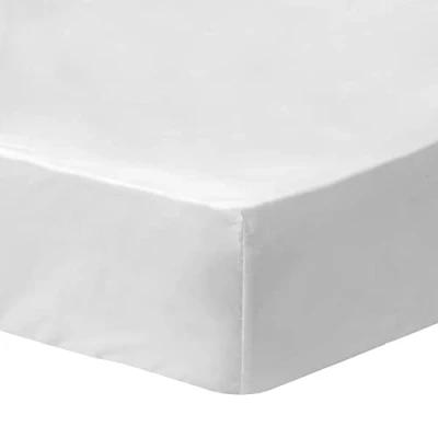 Image de MATT &amp; ROSE Drap Housse 160x200 cm Uni Coton Lavé 100% Oeko tex Blanc
