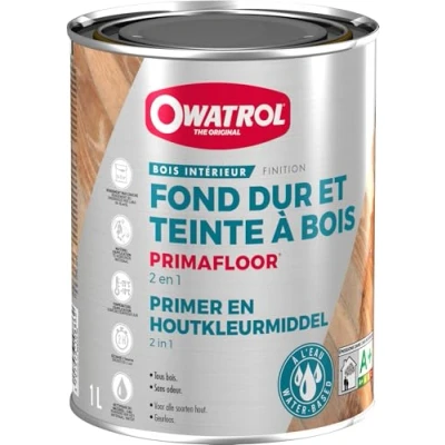 Image de OWATROL PRIMAFLOOR Fond dur + teinte à bois en phase aqueuse Noyer 1L