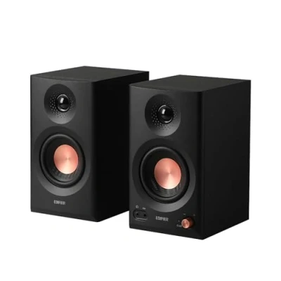 Image de Edifier MR3 Haut Parleurs de Studio Compacts 2.0, Hi Res Audio, Bluetooth V5.4, Contrôles physiques, RCA, AUX, Application Mobile, 2x18W, Noir