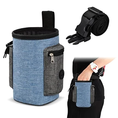 Image de Dokeno Chien Pochette à Friandise, de Dressage pour Chien, Friandise avec Ceinture, Recompense, Sac L&#039;entraînement, Promenade ((Bleu))