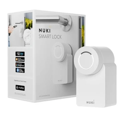 Image de Nuki Smart Lock 3.0 Serrure de porte intelligente pour un accès sans clé conversion électronique remplaçable Certifié AV TEST Blanc