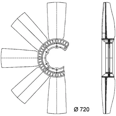 Image de MAHLE ORIGINAL CFW 12 000P Roue du souffleur, refroidissement moteur 720mm