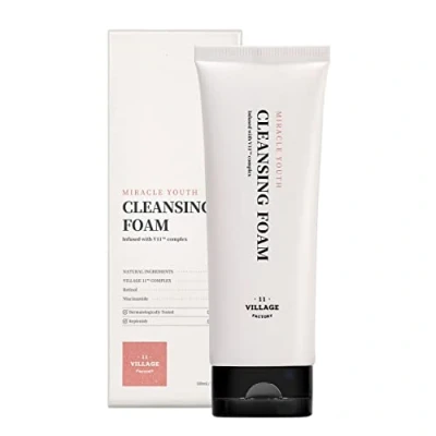 Image de [VILLAGE 11 FACTORY] MIRACLE YOUTH CLEANSING FOAM (100ml) Soin coréen Nettoyant Doux Infusé au Rétinol &amp; Niacinamide Hydrate raffermit 94% d&#039;ingrédients naturels Formule vegan