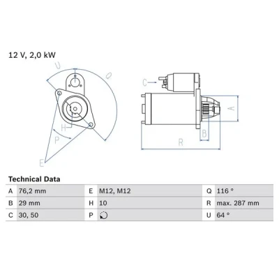 Image de BOSCH 0 986 018 020 Démarreur 12 2 10 AUDI: A6 C5 Berline, Avant, A4 B7 VOLKSWAGEN: Passat B5 GP Berline