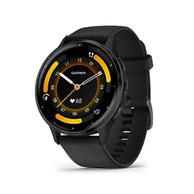 Image de Garmin Venu 3 Montre connectée GPS Sport et santé Gray avec Bracelet Noir