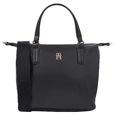 Image de Tommy Hilfiger Femme Sac à Bandoulière Poppy Plus Moyen, Multicolore (Black), Taille Unique