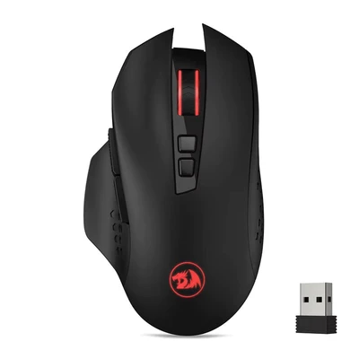 Image de Redragon M656 Gainer Souris de Jeu sans Fil 4000 DPI 2,4 GHz avec 5 Niveaux DPI, 7 Boutons Macro, rétroéclairage LED Rouge et Logiciel/Lecteur Professionnel Pris en Charge, pour PC/Mac/Ordinateur