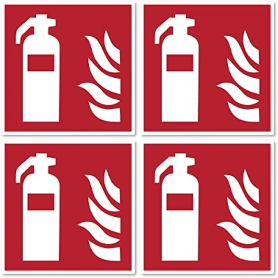 Image de F001 Lot de 4 autocollants protection incendie DIN EN ISO 7010 / ASR A1.3 10 cm