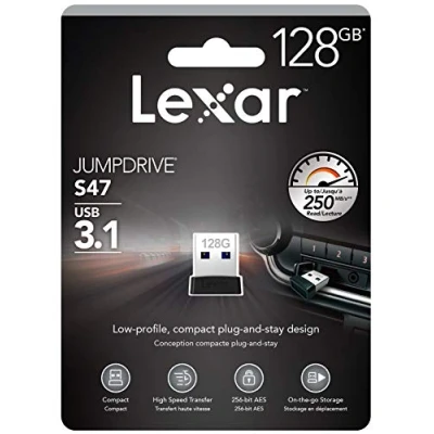 Image de Cle usb Clef Clé (3.1) 128 go Gamme Jump Drive S47 Conception Extra Plate Plug and Stay Lexar