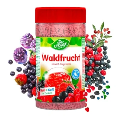 Image de KING GEORGE boisson à thé instantanée aux fruits des bois 12 x 400 g la baie avec vitamine C Pack avantageux de miettes en poudre,