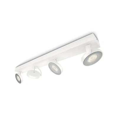 Image de Philips myLiving Clockwork Lot de 4 spots LED à lueur chaude (22 W) intensité variable avec intégrés, éclairage d&#039;ambiance économe en énergie une longue durée vie