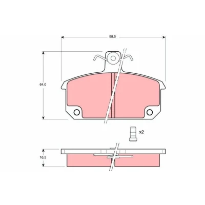 Image de TRW GDB632 Jeu de plaquettes frein contact signal d&#039;usure inclus avec vis d&#039;étrier accessoires RENAULT: R5 3/5 portes, 12 Berline
