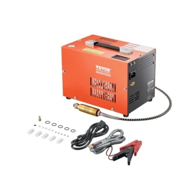 Image de Compresseur d&#039;air Portable PCP VEVOR 300 W 30 MPa avec Convertisseur Intégré et Système de Refroidissement par Ventilateur