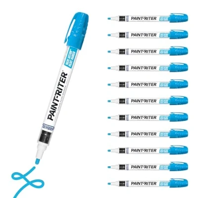 Image de MARKAL 96835 Valve Action Paint Marker, pointe ogive de 2 4 mm, Bleu Clair (Pack 12)