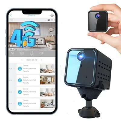 Image de Caméra Espion,Mini Camera Espion sans Fil,Camera Surveillance WiFi, Fil avec Enregistrement Longue Batteries Cachée Spy Cam Vision Nocturne (4G)