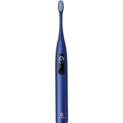 Image de Oclean X Pro Brosse à Dents Électrique, Écran Tactile Intelligent, 3 Modes Brossage Blanchiment, Capteur de pression, Autonomie 30 Jours Charge Rapide, Design AntiMoisissure, Minuteur&amp;APP, IPX7, Bleu