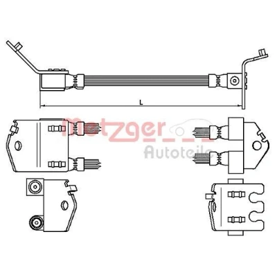 Image de METZGER 4112539 Flexible De Frein 423 FORD: Transit Mk5 Сamion à Plateau/Сhâssis, Connect Mk1 Van, Tourneo