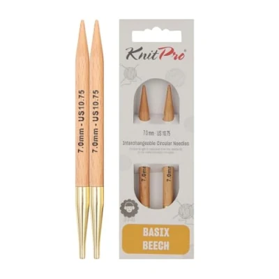 Image de KnitPro Basix Aiguilles à Tricoter circulaires interchangeables, Bouleau, Multicolore, 11.6 x 0.7 cm