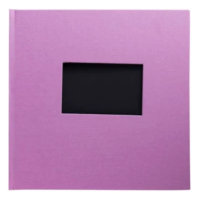 Image de Exacompta Réf. 16290E 1 Album photo livre Pop&#039;N Co 60 photos 30 pages noires format 25 x cm couverture en tissu couleur Lilas avec fenêtre de personnalisation