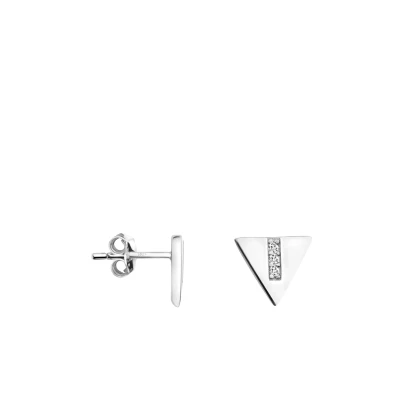 Image de SOFIA MILANI Boucles d&#039;Oreilles pour Femme en Argent 925 avec Pierres de Zircon Clou d&#039;Oreille Forme Triangle E1281