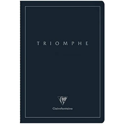 Image de Clairefontaine 37170C Collection Triomphe PLATINUM Un Carnet Cousu Bleu Profond A4 21x29,7 cm 96 Pages Unies Papier Ivoire 90 g Couverture Carte Pelliculage Mat avec Marquage Argent